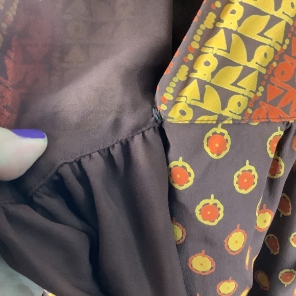 Anna Sui for Target Brown Orange Boho Mini Dress - Picture 6 of 7